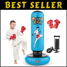 Load image into Gallery viewer, Kids 66-Inch Inflatable Punching Bag Set with Gloves - Fun Gift for Martial Arts