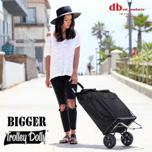 Load image into Gallery viewer, Bigger Trolley Dolly - Foldable Lightweight Shopping Cart with Heavy-Duty Wheels