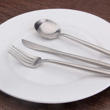 Load image into Gallery viewer, High Quality, 20-Piece Matte Silver Cutlery Set - Perfect for Celebrations