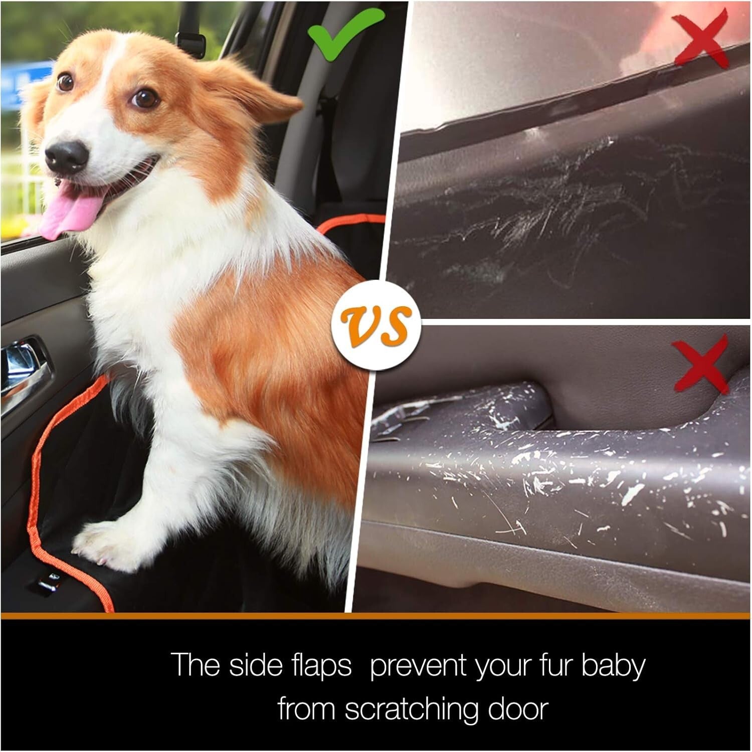 Convertible Dog Seat Cover for Trucks - Protects with Quick-release Clips