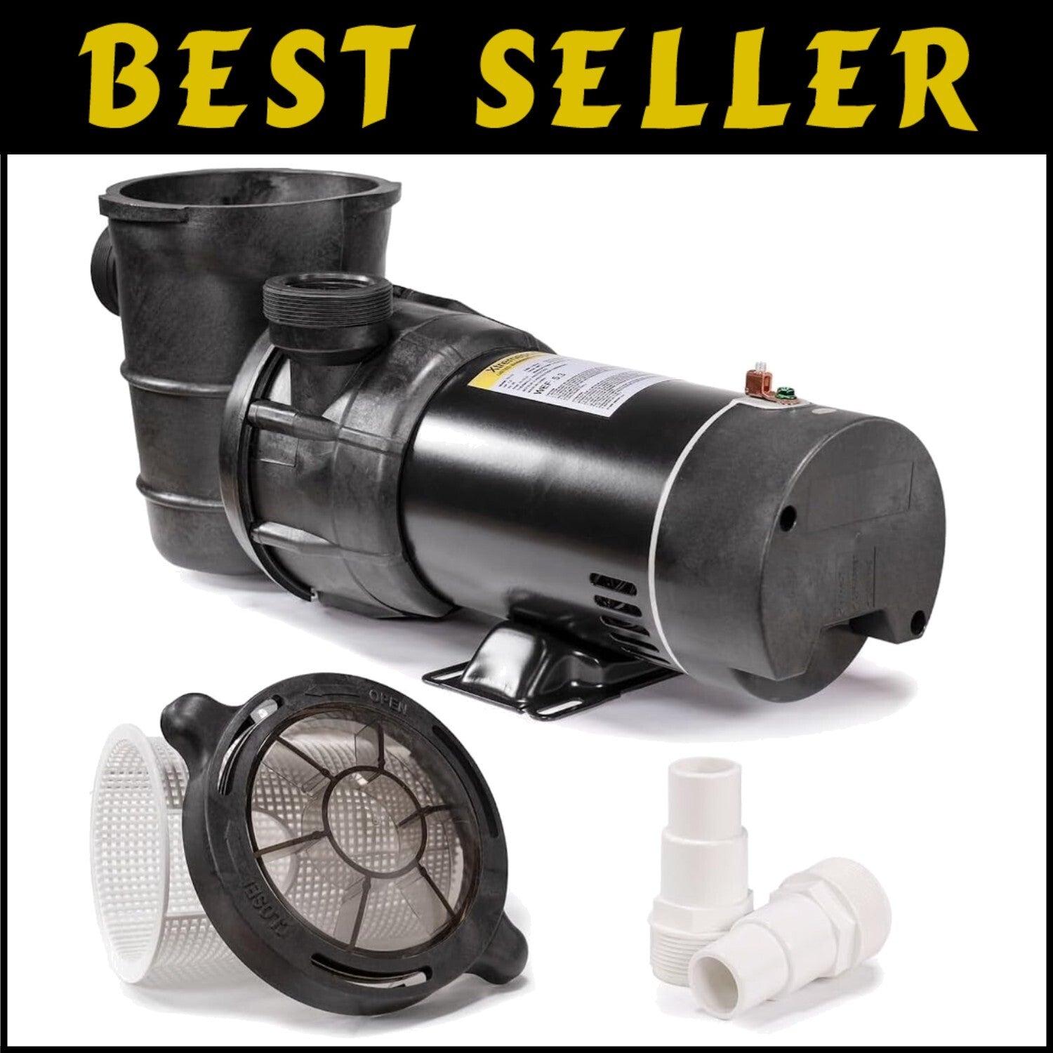 Energy-Efficient 1.5HP Pool Pump with Self-Priming and Oversized Strainer