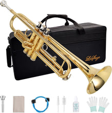 Load image into Gallery viewer, Lightweight Gold Bb Trumpet with 7C Mouthpiece - Ideal for Music Students