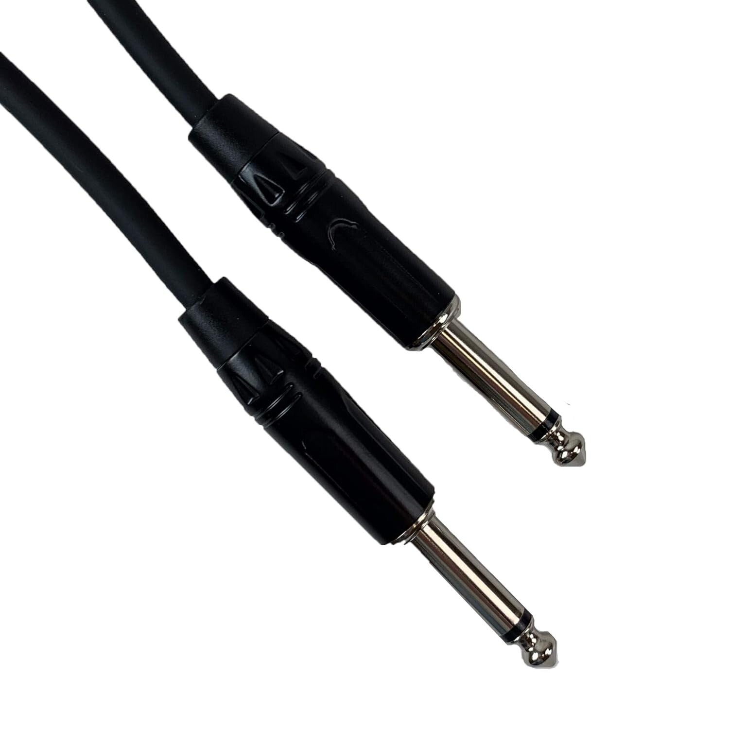 3 Pack Professional 25ft Black Guitar Cables with Straight 1/4 Inch Connectors