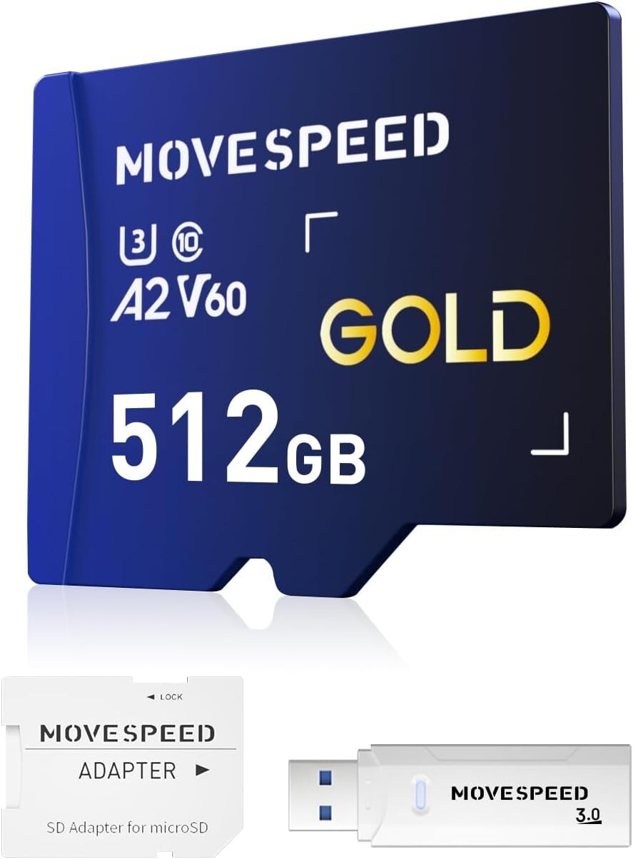 Fast 512GB SD Card A2 U3 V60 - Ideal for 4K Video, Waterproof & Drop-Proof