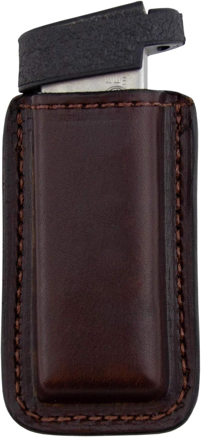 Elegant Multi-Fit Leather Magazine Holder for 9mm, .40, .45, and .380 Pistols