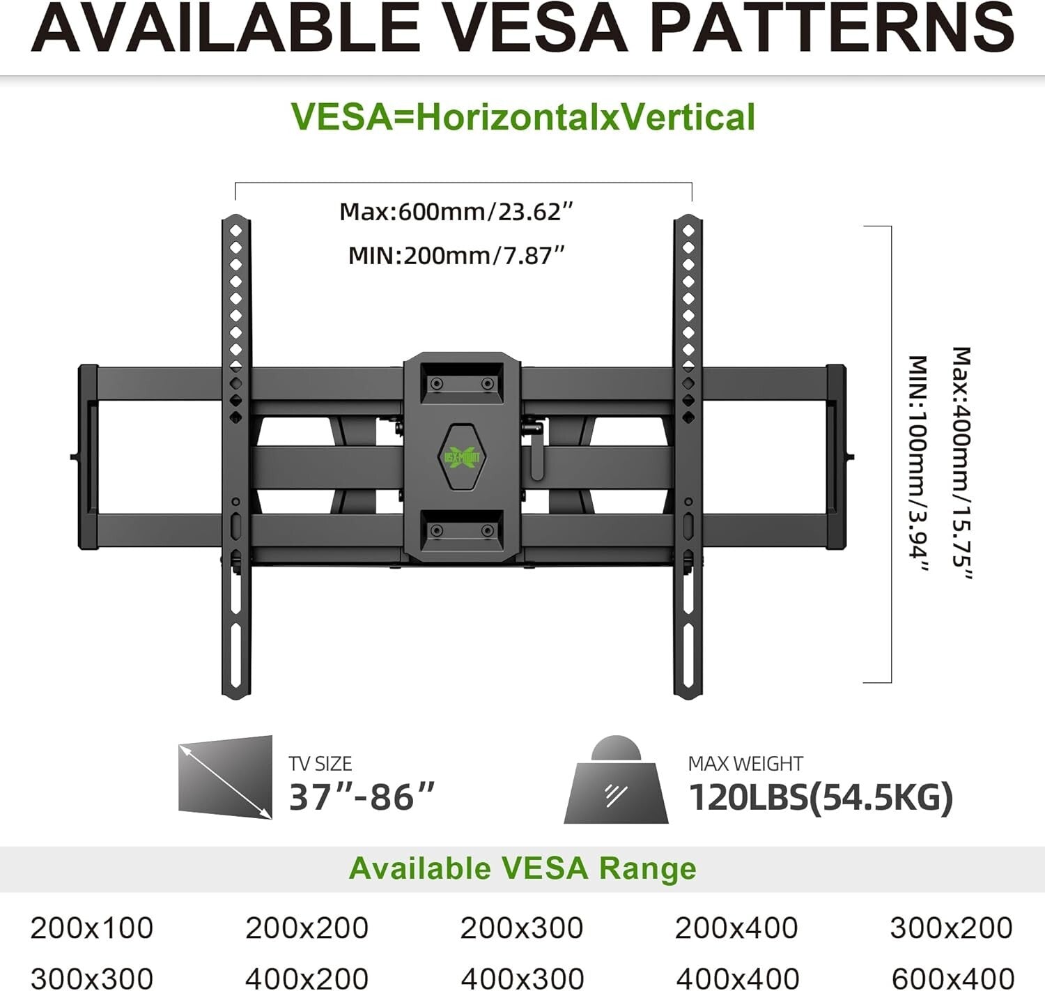 Articulating TV Wall Bracket for 37-86 Inches - Tilt, Swivel, and Easy Setup