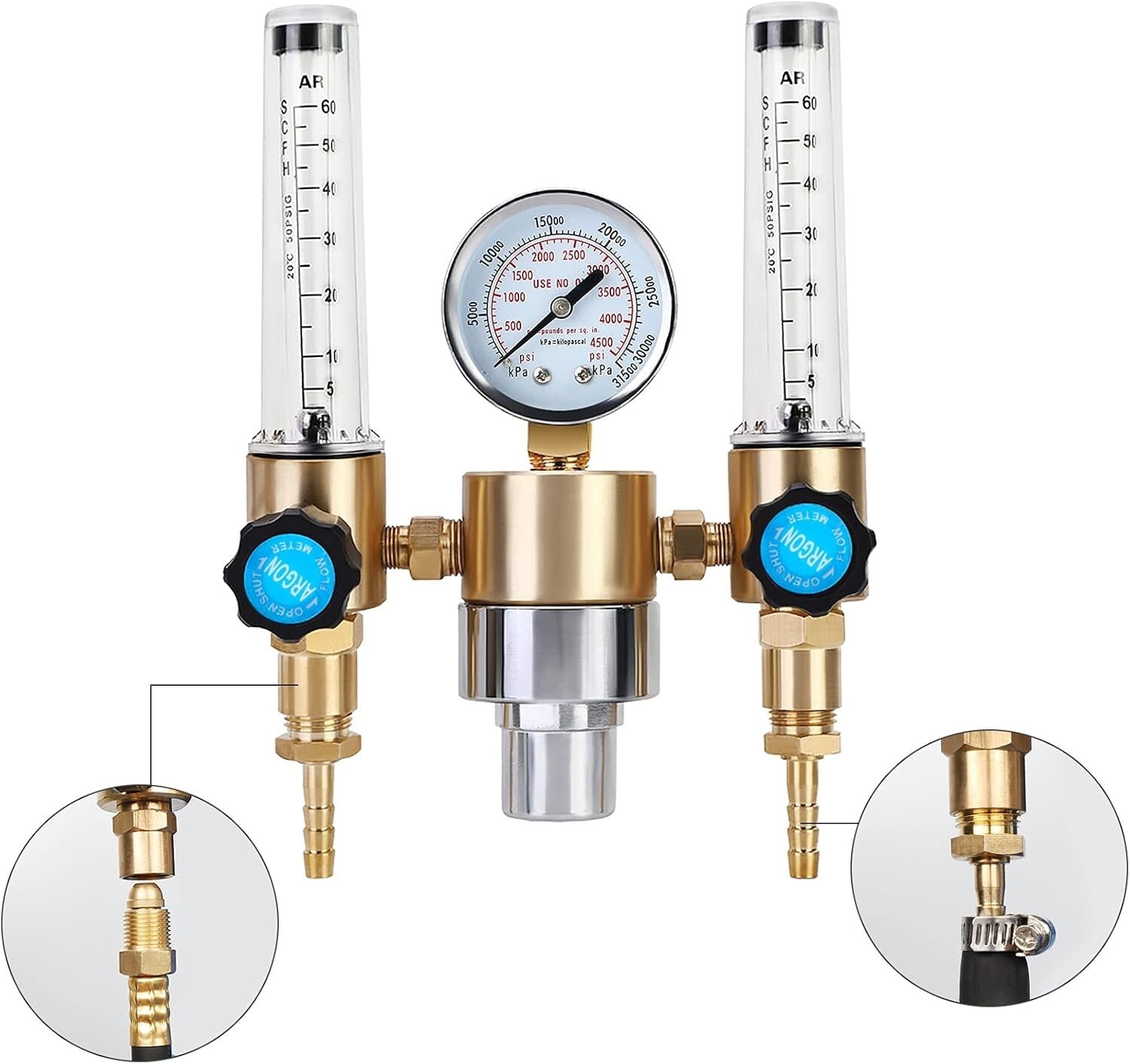Adjustable Gas Regulator with Pressure Gauge - Perfect for Welding Projects