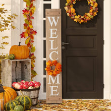 Load image into Gallery viewer, Charming Wooden Welcome Sign with Interchangeable Floral Wreaths for All Seasons