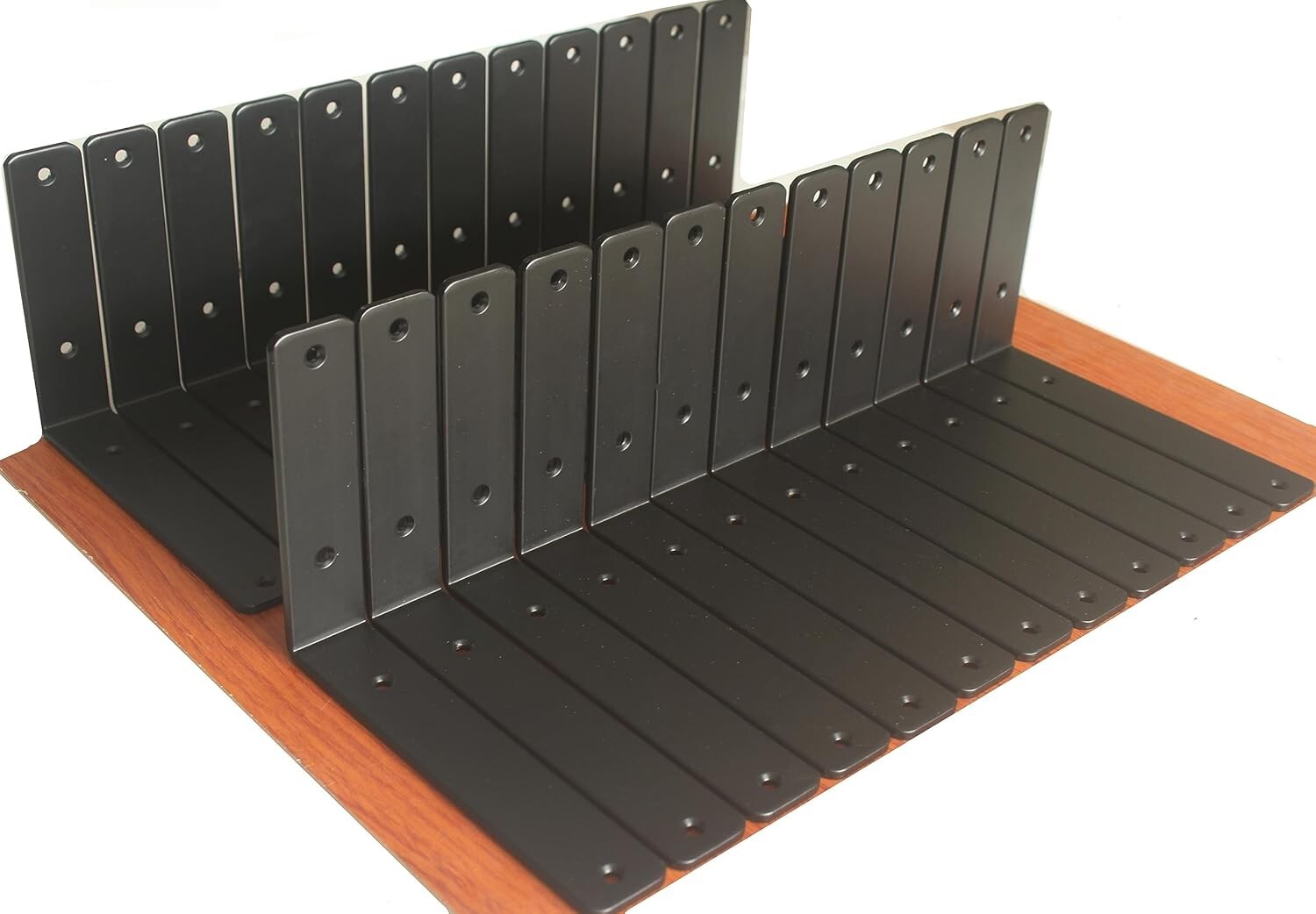 Multi-Purpose 24 Pack of Heavy-Duty Black Shelf Supports - Easy Install Design