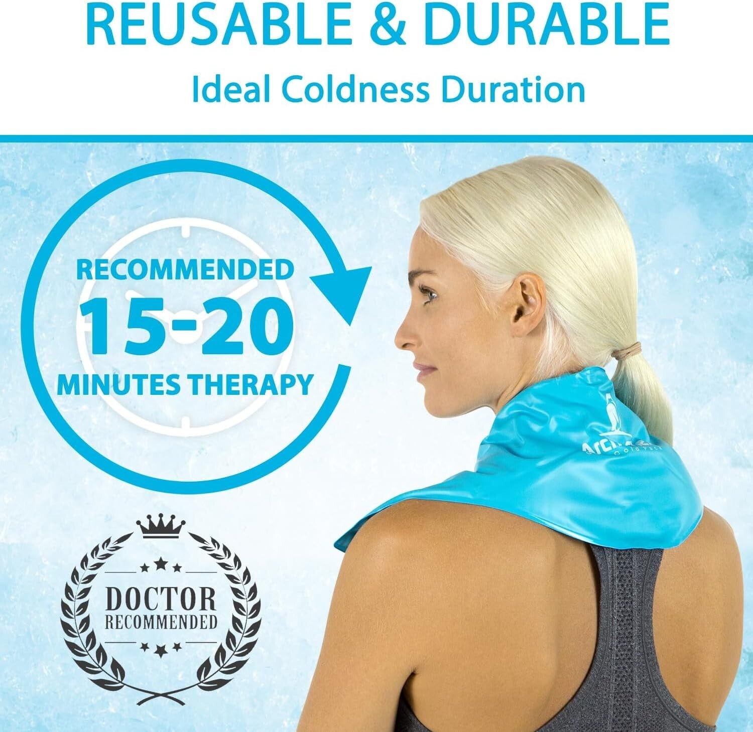 Flexible Reusable Neck Ice Pack - Cold Therapy Wrap for Headaches & Injuries