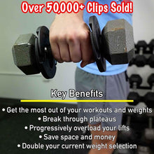 Load image into Gallery viewer, 1.25 lb Weight Clips - Boosts Dumbbell Kettlebell Barbell Training with 2.5 lbs
