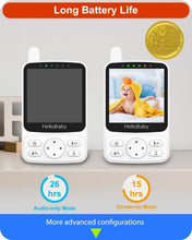Load image into Gallery viewer, 2-Way Talk Baby Monitor with PTZ, Night Vision &amp; 26-Hour Battery Life for Travel