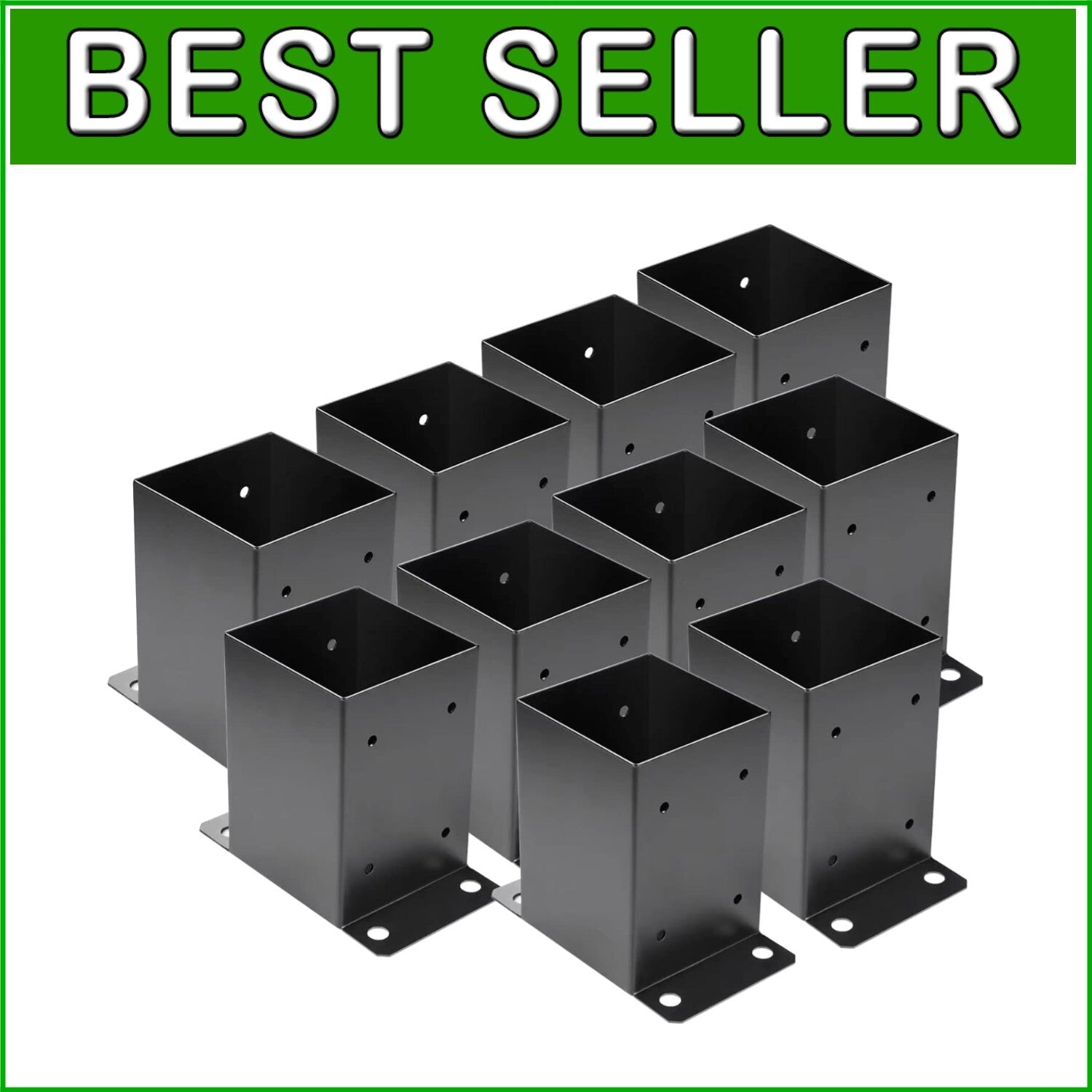 Durable 10-Pack Post Base with Accessories for Pavilion and Deck Installations