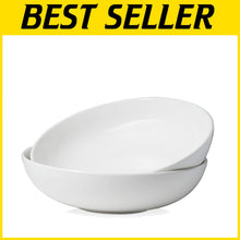 Load image into Gallery viewer, Elegant 11.5" Ceramic Serving Bowls Set of 2 - Microwave &amp; Dishwasher Safe