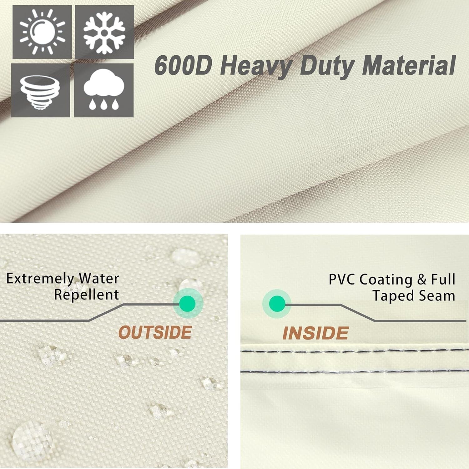 Waterproof 60-Inch BBQ Grill Cover with UV Protection & Ventilation Features