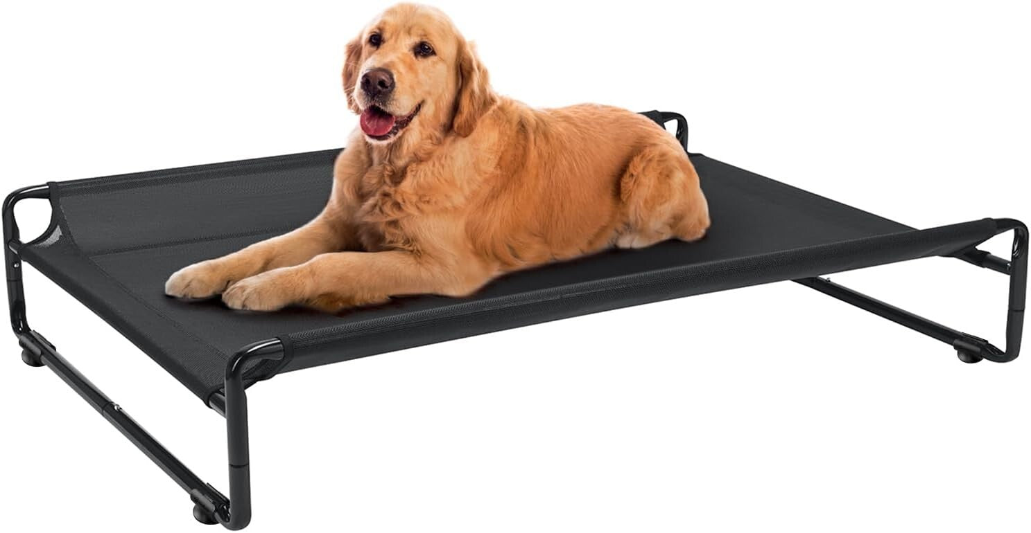 Portable Elevated Dog Bed with Anti-Slip Feet and Cooling Design for Large Dogs