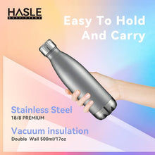 Load image into Gallery viewer, Reusable 17oz Vacuum Insulated Bottles - Gray Stainless Steel Sports Hydration