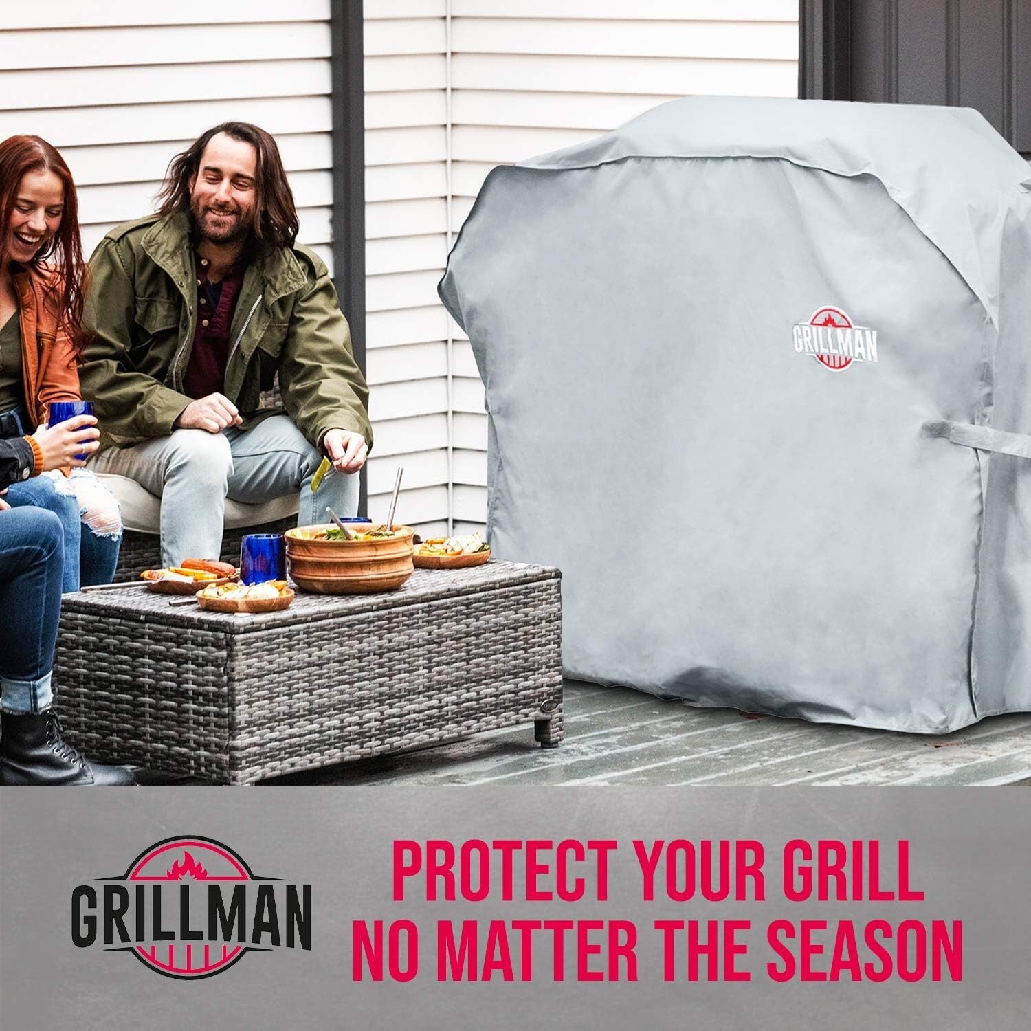 Durable Outdoor Grill Cover 60"L x 28"W x 44"H - Fits Most Gas & Charcoal Grills