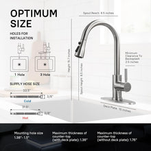 Load image into Gallery viewer, Easy Install Brushed Nickel Kitchen Faucet with 360° Pull Down Sprayer - 2 Pack
