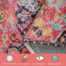 Load image into Gallery viewer, Stylish 3'x5' Fuchsia Non-Slip Rug - Ideal for Entrances &amp; High Traffic Areas