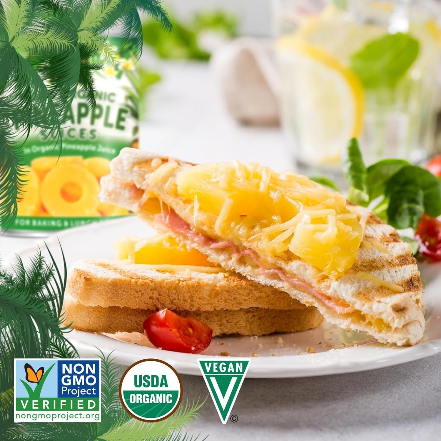 Delicious Organic Pineapple Slices - Sweet, Fresh & Sustainably Sourced, 15oz