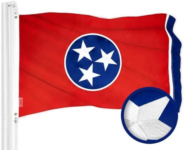 Patriotic Flag Set: 3x5 Ft American & Tennessee Flags - Embroidered Durability