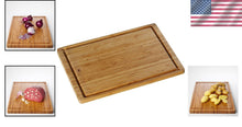 Load image into Gallery viewer, Rectangular Bamboo Cutting Board with Juice Rim - 45 x 30 cm for Kitchen Prep