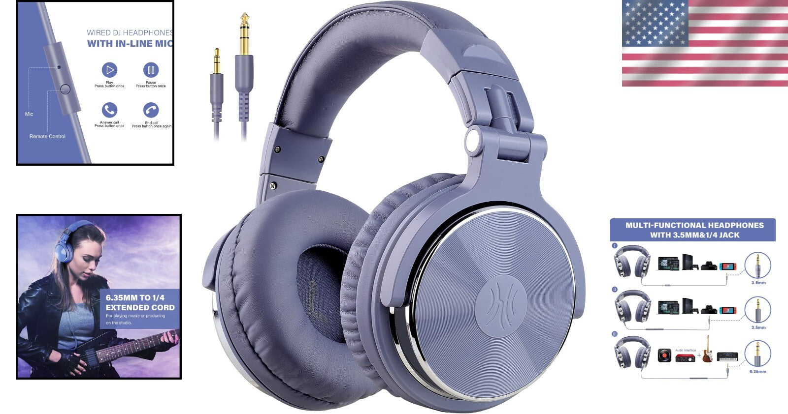 High-Fidelity Over-Ear DJ Headsets with Noise Isolation & Neodymium Drivers