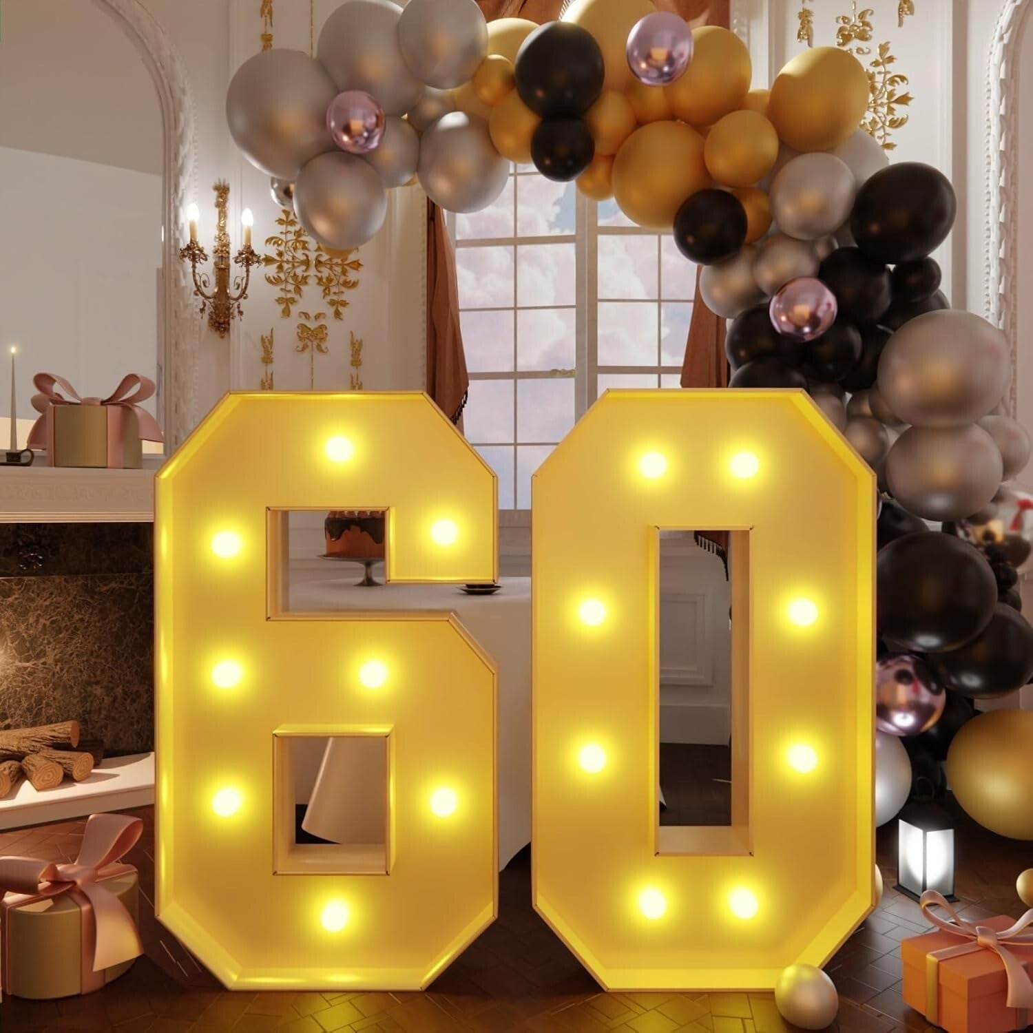 DIY Assemble Light Up 3FT Number 60 for Unforgettable Parties and Anniversaries