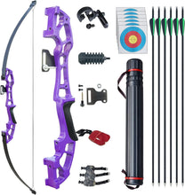 Load image into Gallery viewer, Ergonomic Right-Hand Purple Bow with 6 Arrows - Archery Set for All Skill Levels