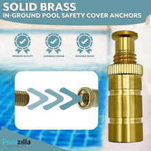 Load image into Gallery viewer, Premium Brass Pool Cover Anchors - 50 Pack, Fits 3/4" Hole, Universal Use
