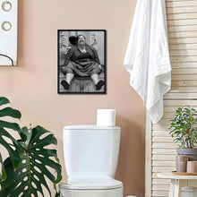 Load image into Gallery viewer, Whimsical Black Floating Frame Bathroom Art Set of 2 - Vintage Humor Prints