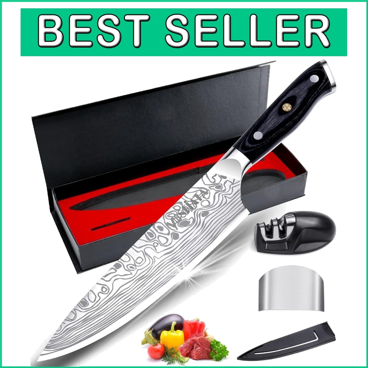 8" Chef's Knife in Gift Box - Professional High Carbon Stainless Steel Knife