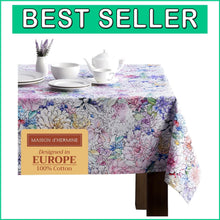 Load image into Gallery viewer, Versatile Reusable 100% Cotton Floral Tablecloth 70 x 120 for Every Occasion