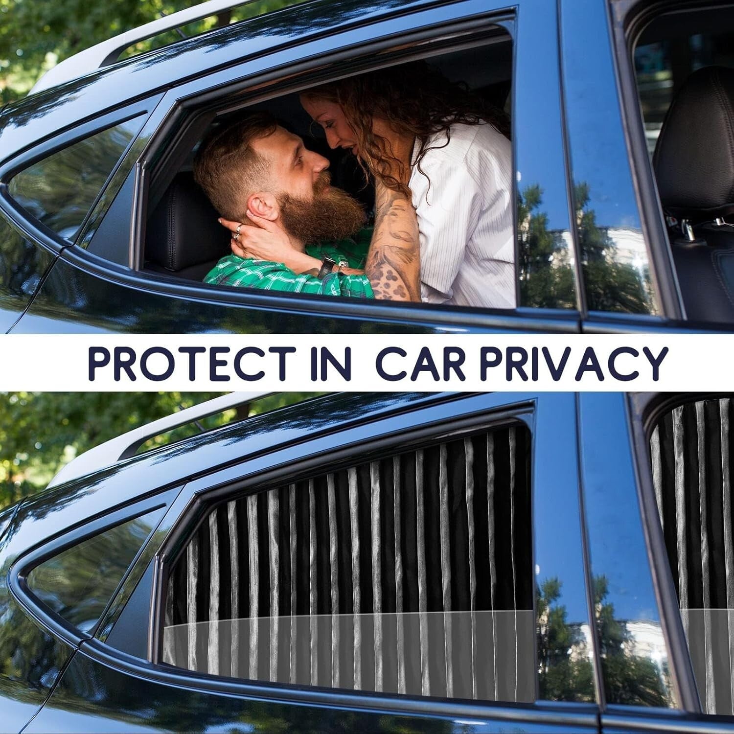 Extendable Magnetic Sun Shade for Cars - 4 PCS Privacy Covers for SUVs & Trucks