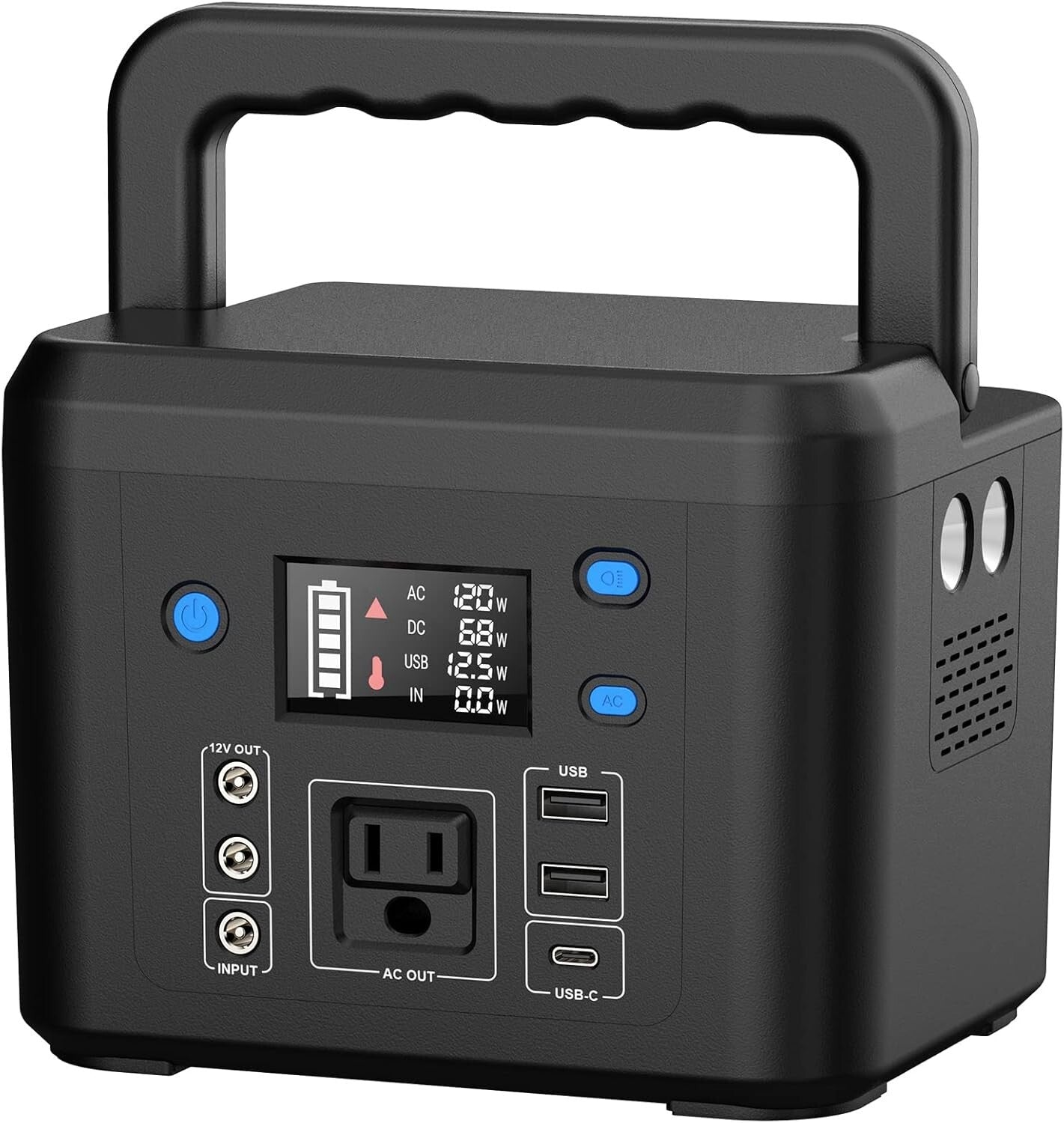 200W Portable Power Station - 33,000mAh Power Bank with LED Light for Camping