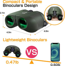 Load image into Gallery viewer, Lightweight 10x25 Binoculars for Kids &amp; Adults - Ideal for Sports &amp; Travel