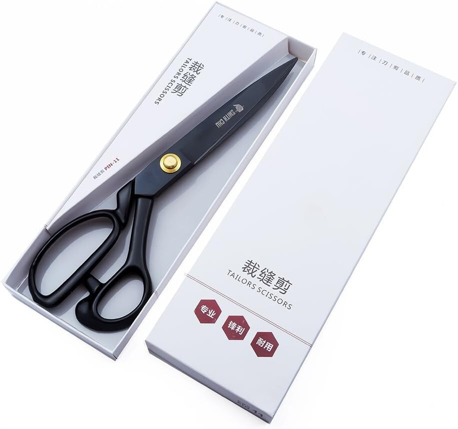 Precision 11-Inch Tailor Scissors - High-Carbon Steel Shears with Ergonomic Grip