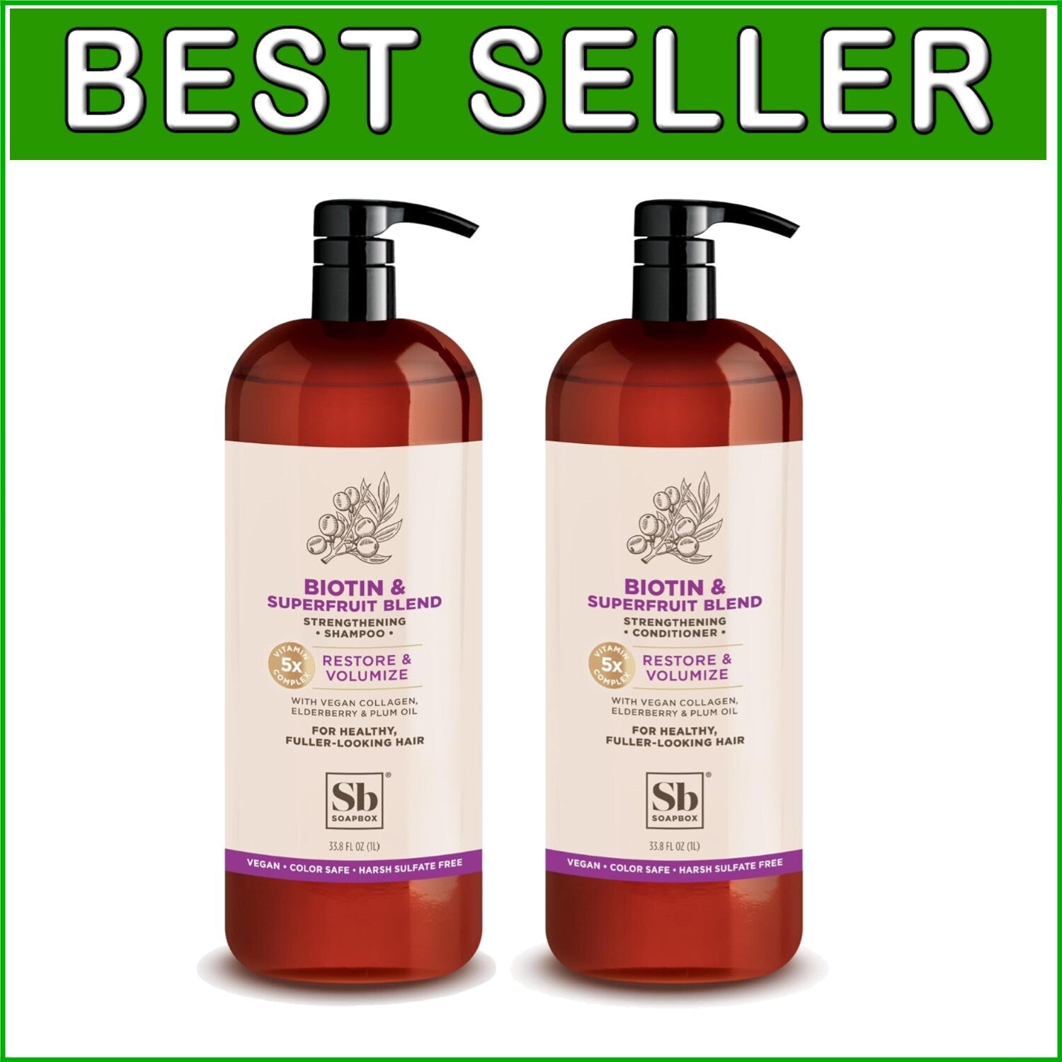 Revitalizing Superfruit Shampoo & Conditioner Set - Eco-Friendly & Nourishing