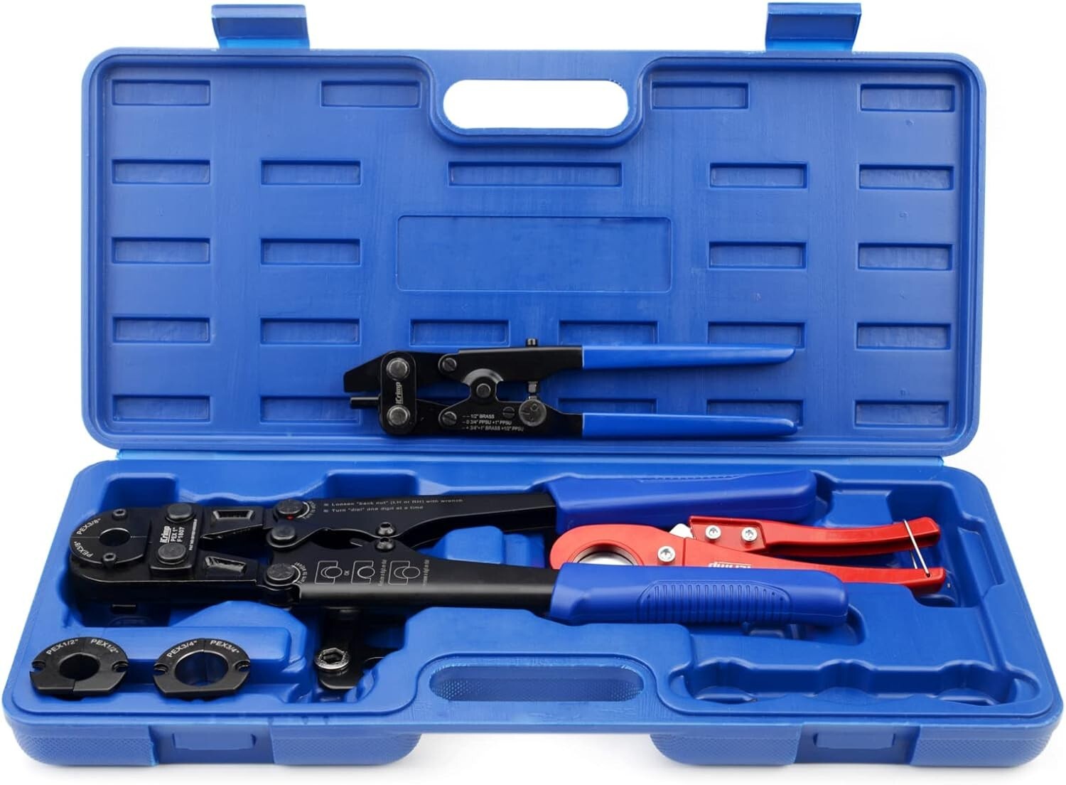 iCrimp PEX and Copper Crimping Tool Kit for 3/8 to 1-inch Pipes - Compact Design