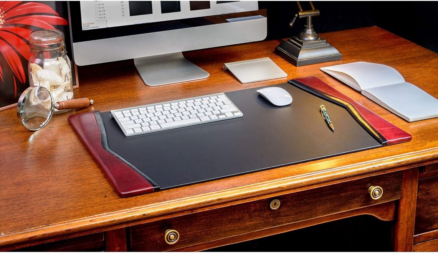 Sophisticated Executive Desk Pad - Top-Grain Leather with Velveteen Backing