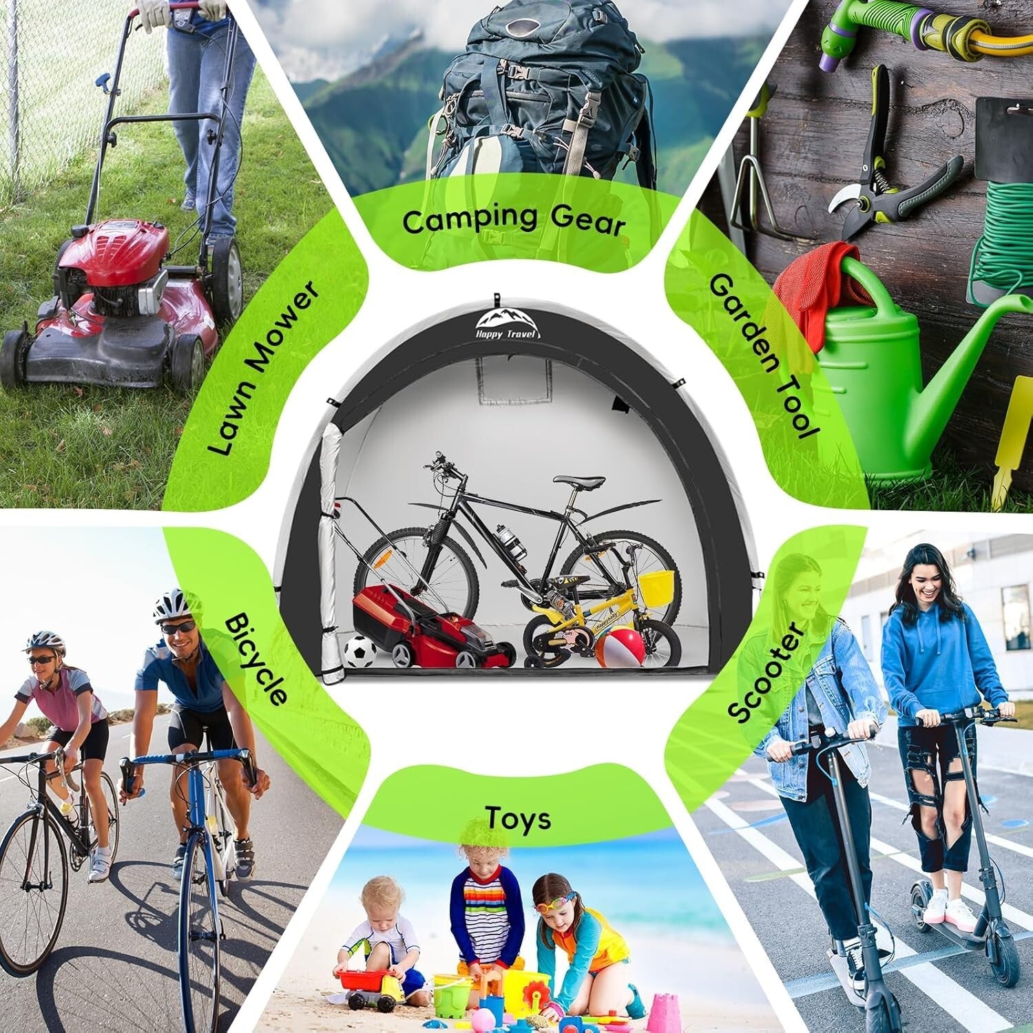 Heavy-Duty Outdoor Bicycle Storage Tent with UV Protection - Fits Multiple Bikes