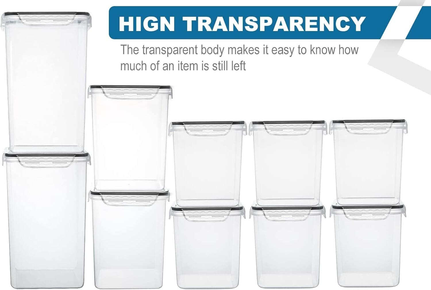 10-Pack Airtight Food Storage Containers for Efficient Kitchen Organization