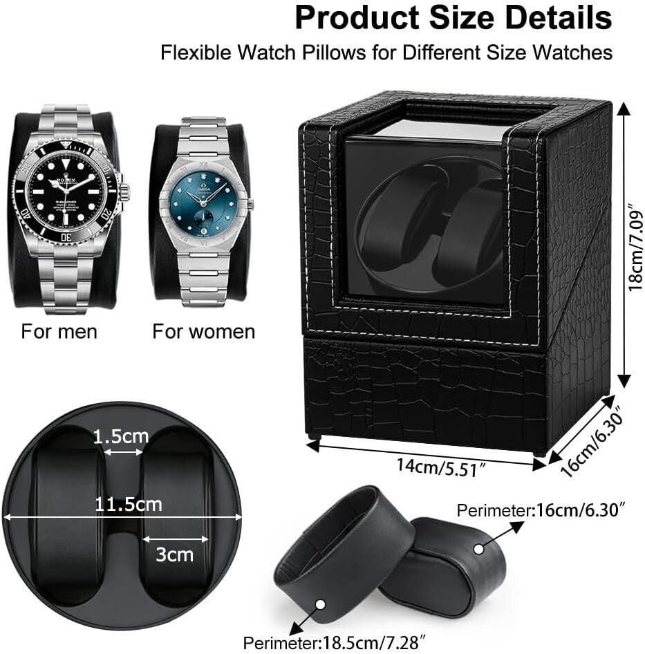 Dual Mode Automatic Watch Winder for Men's & Women’s Watches - Elegant Design