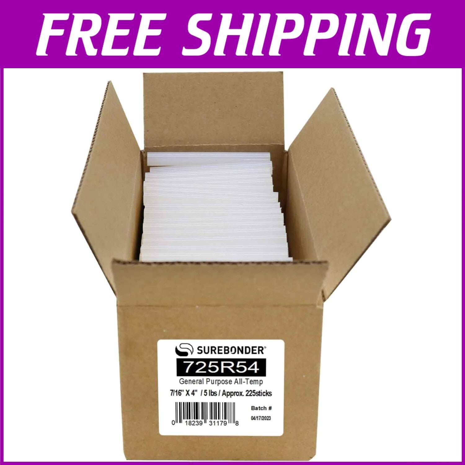 Premium Clear Hot Glue Sticks - Made in USA, 5 lb Box for Fast Bonding