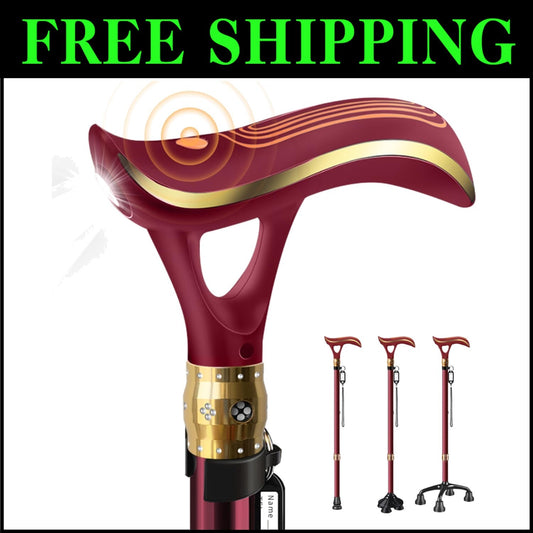 Multi-Purpose Walking Cane with Emergency Alarm & Anti-Slip Design for Stability