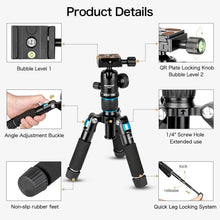 Load image into Gallery viewer, Compact 20"/51cm Mini Tripod with 360° Ball Head &amp; Quick Release for Cameras