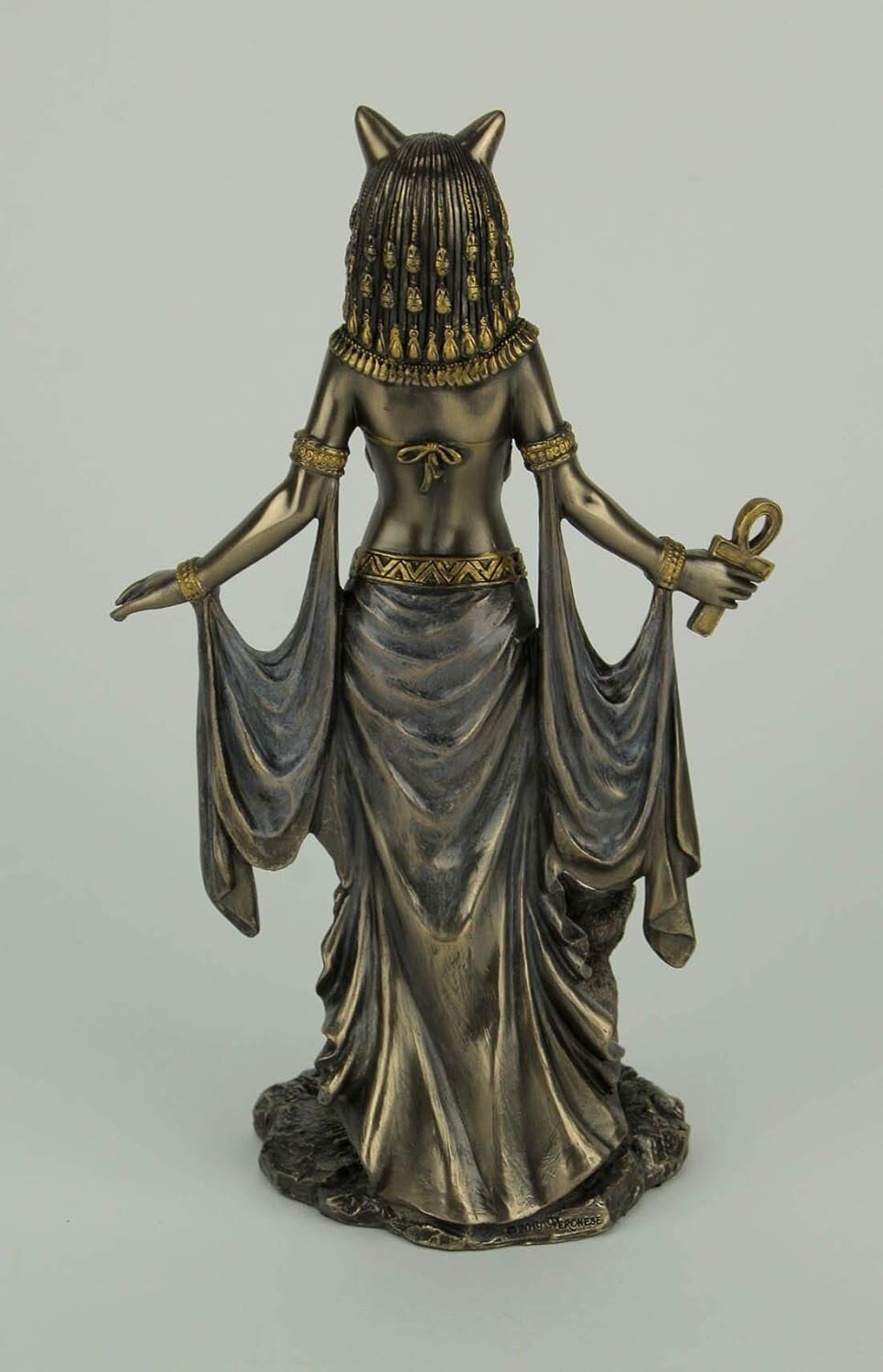 Bastet Egyptian Goddess of Protection Bronze Sculpture - 10-Inch Home Decor
