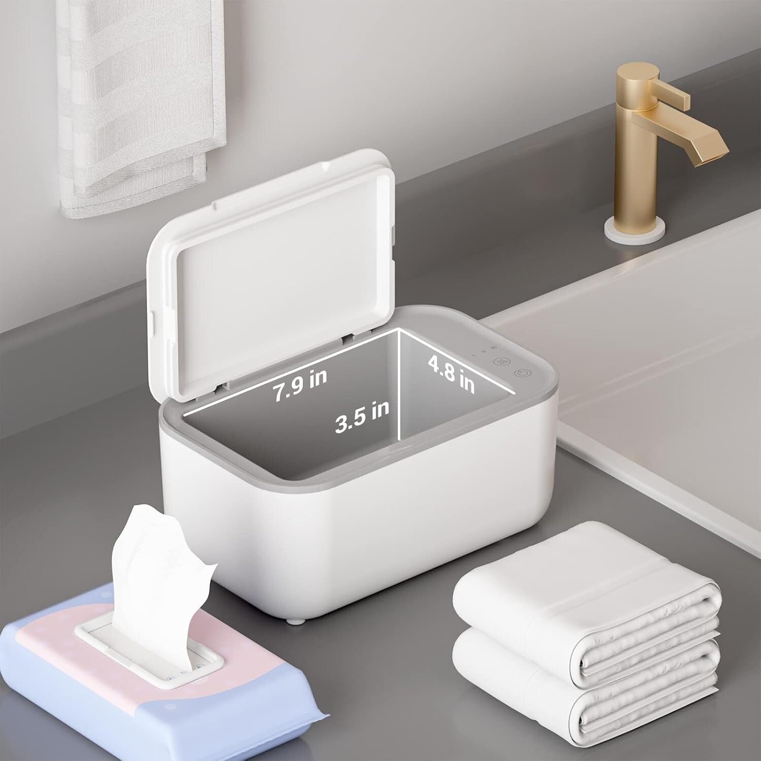 Portable 2-in-1 Baby Wipe Warmer and Dispenser with Even Heating & Moisture Seal