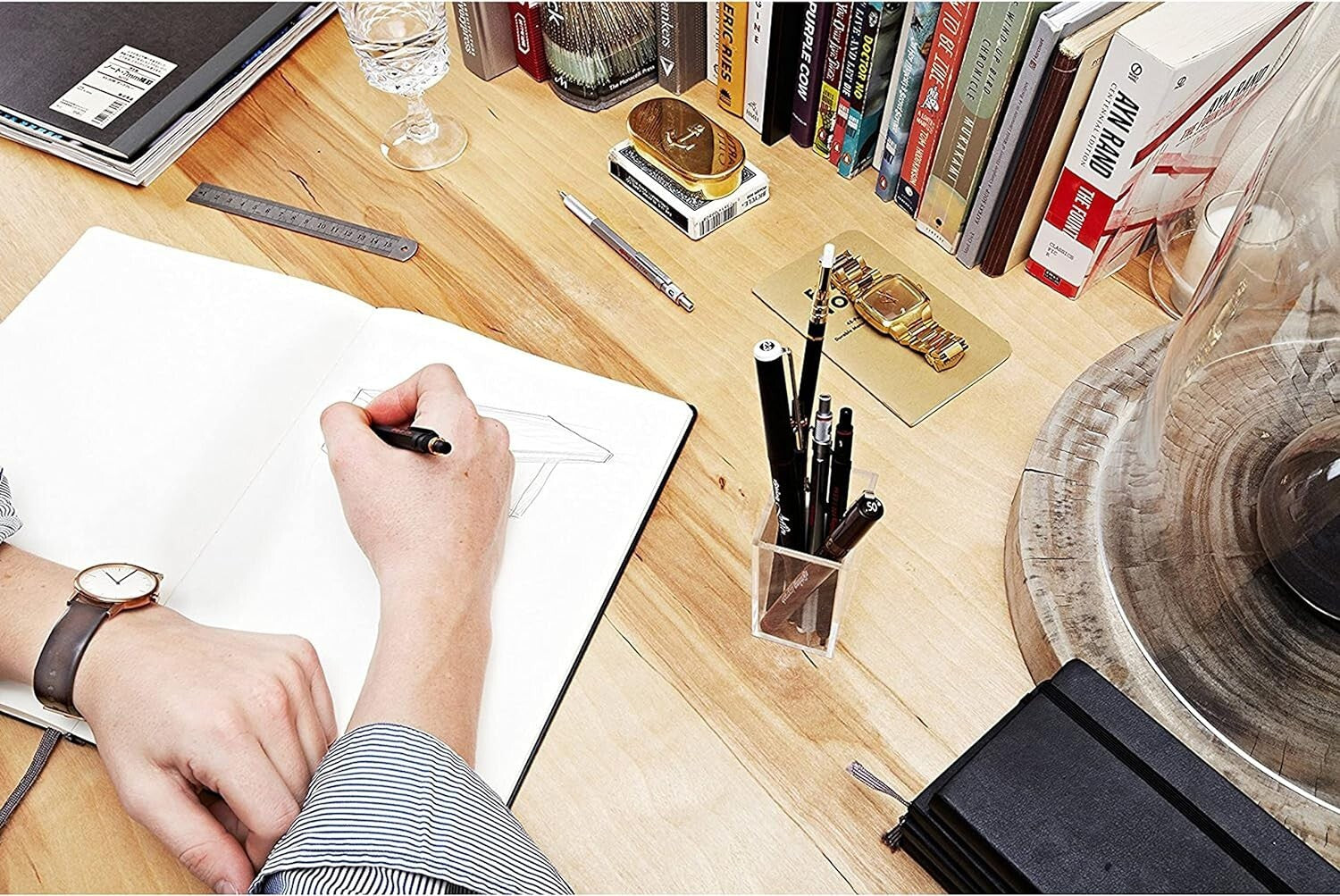 800 Retractable Mechanical Pencil - Ergonomic Metal Design with Built-in Eraser